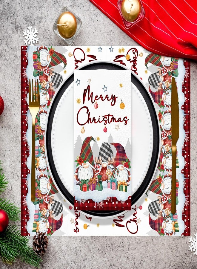 IANFEPH 100PCS Christmas Napkins Disposable 3 Ply Winter Christmas Gnome Paper Napkins Decorative Paper Hand Towels for Bathroom Xmas Guest Napkins for Winter Holiday Cocktail Party - Image 4